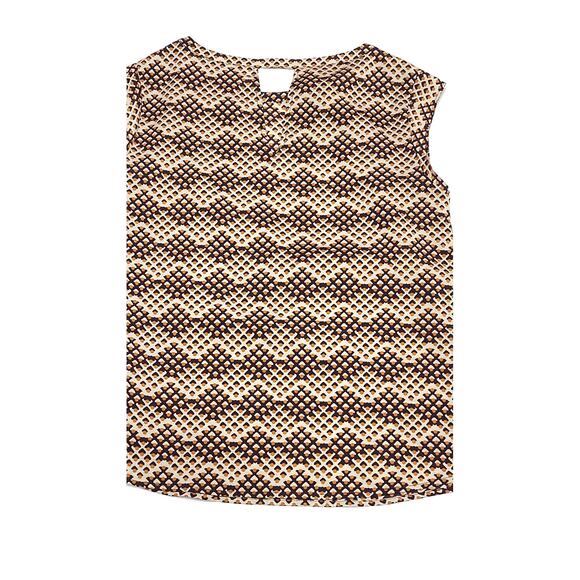 The Limited XS brown geometric sleeveless blouse women's small - Picture 4 of 5